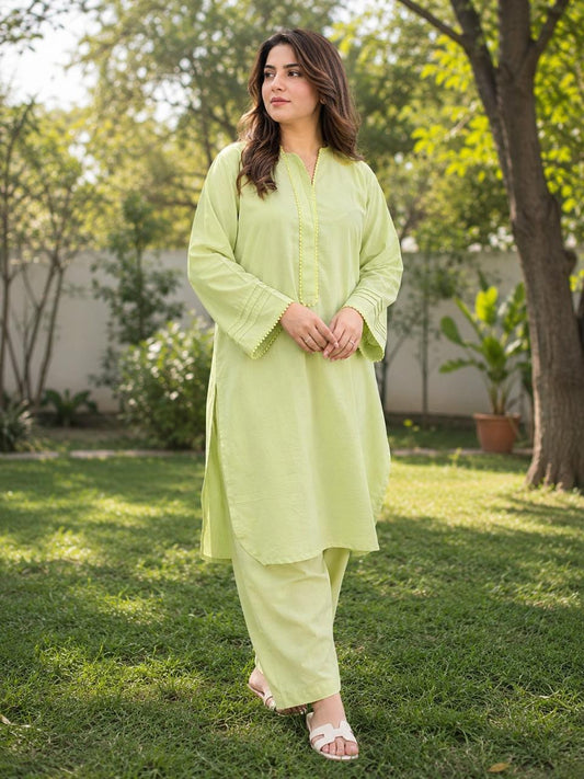 Elegant Pistachio Green 2-Piece Women's Kurta Set – Premium Casual Wear