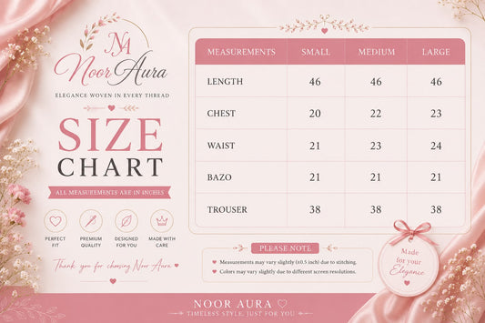 Noor Aura Size Chart